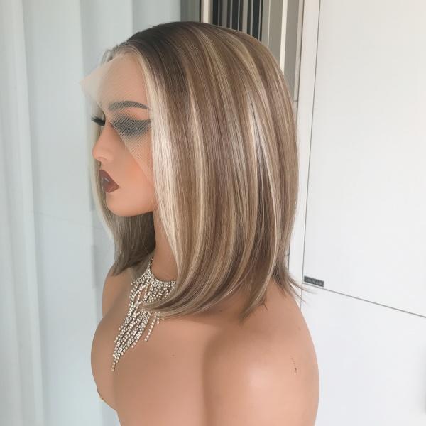 AISOM Caris Hazelnut Color Bob Wig with Scandinavian Hairline Low Density Synthetic Lace Wig 12 Inches Short Daily Women's Wig AISOM Caris Hazelnut Color Bob Wig with Scandinavian Hairline Low Density Synthetic Lace Wig 12 Inches Short Daily Women's Wig