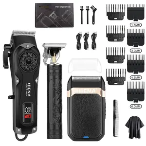Men's Electric Grooming Set with 8 Guards & Digital Display｜Precision Hair & Beard Trimmer, USB Rechargeable Clipper, Hair Clippers Set, Ideal for Styling. A Thoughtful Gift for Men