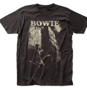 David Bowie Vintage Unisex Black T-Shirt Cotton Collar
