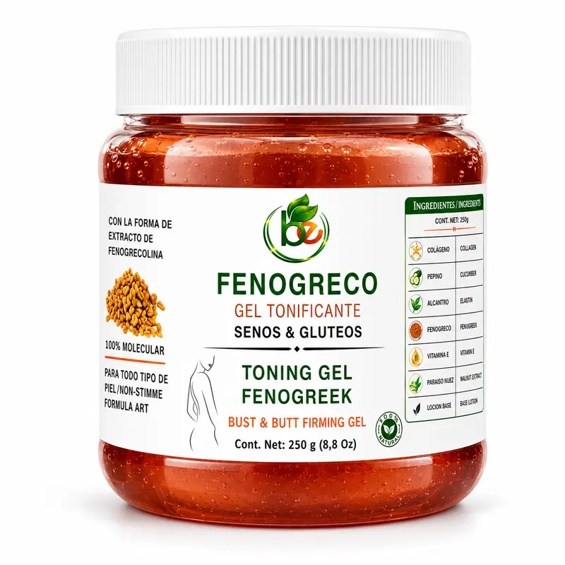 Natural Fenugreek Body Gel 250g - Hydrating Cosmetic Skin Gel with Real Fenugreek Seeds for Soft & Smooth Skin