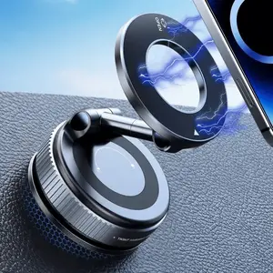 Premium Magnetic Car Phone Holder,Unpowered 360°Rotatable Foldable Vacuum Adsorption Mount,Silent Stand for iPhone Android