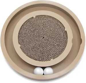 Catify Scratch & Spin Cat Scratcher by Best Pet Supplies - Interactive Spinning Cardboard Scratcher with Catnip, Replacement Pads Available - Claw Safe Durable Natural Materials, Indoor Cat Toy