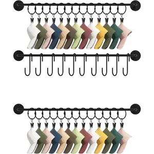 3 Pack Wall Mounted Cap Storage Organizer Baseball Hat Racks Display Holders Hangers with 20 Clips 10 Hooks Entryway Door Bedroom Laundry Kitchen