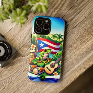 Puerto Rican Vibes Phone Case, Tropical Design, Tough Phone Cover, Gift for Nature Lovers, Eco-Friendly, Summer Accessory