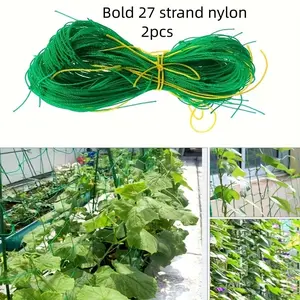 2 Piece Climbing Plant Garden Trellis Net, Vines, 3x6 Feet (90cm X 180cm), Flexible Support Frame, Easy Installation, Rope Included
