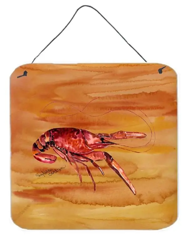 Carolines Treasures 8232DS66 Crawfish Aluminium Metal Wall or Front Door Hanging Print, Fade Resistant Home Decor for Room, Bathroom