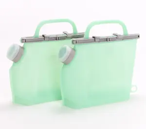 Cella S/2 Silicone Storage Bags w/ Pour Spouts & Handles