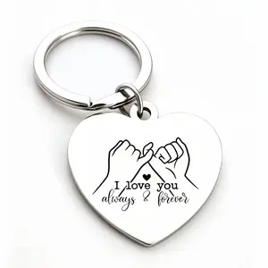 Heart Shaped Keychain, Fashionable Letter Pattern Keychain for Women & Men, Trendy All-match & Exquisite Keychain for Birthday Gift, Personalized Heart Tag