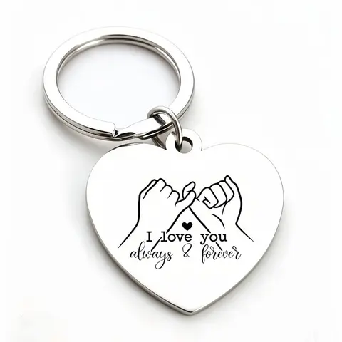 Heart Shaped Keychain, Fashionable Letter Pattern Keychain for Women & Men, Trendy All-match & Exquisite Keychain for Birthday Gift, Personalized Heart Tag