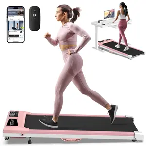 【POPFIT】Pink Walking Pad Treadmills With 6% Incline Fitness Machines Under Desk Treadmill 300lbs Capacity Voice Controlled Smart Treadmill Works with ZWIFT Apple Health Sturdy Portable Treadmill for Apartment Easy to Move Store Black treadmills