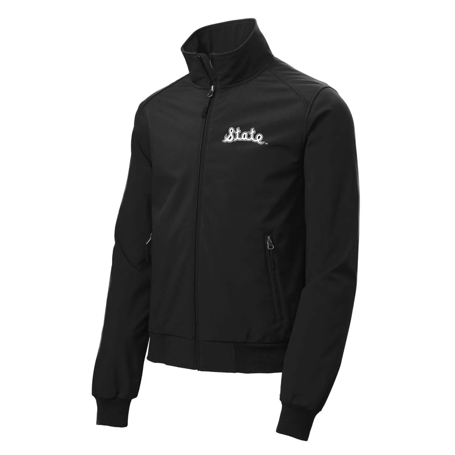 Black Embroidered Michigan State Bomber Jacket