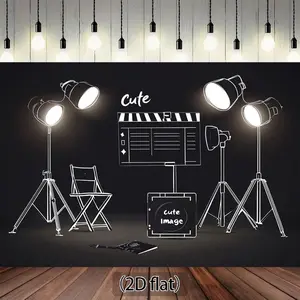 1 PC 2D Flat film tripod spot clapperboard Artistic Decorative Stylish Modern Polyester Wall Hanging for Interior Decoration Indoor Use High Quality