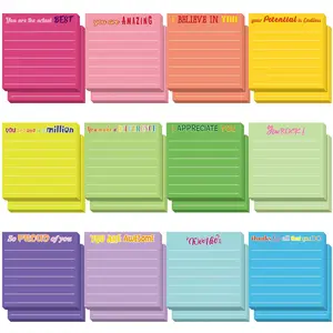 24 Pcs Inspirational Sticky Notes Cute Motivational Sticky Notes Pad End of Year Employee Appreciation Gifts Bulk for Teacher Nurse Coworkers Office Supplies 3 x 3'' (Appreciation,Dark Color)