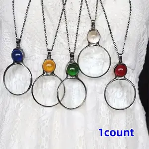Round Reading Magnifier Pendant Necklace, 1 Count Magnifier Chains Necklace, Minimalist Chain Necklace, Fashion Jewelry Decoration, Perfect Holiday Gift, Necklace Set