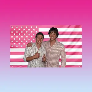 Supernatural Dean & Sam WinchesterPink American Flag Tapestry –Wall Decor, Dorm Frat Room Banner Aesthetic
