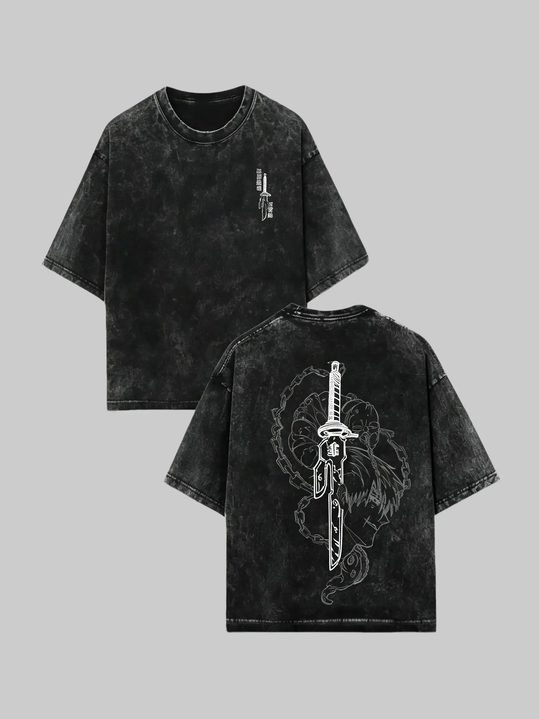 Vintage Washed Jujutsu Kaisen Toji Fushiguro Graphic T Shirt Oversized Anime Streetwear Inverted Spear Of Heaven Cotton Tee Japanese Manga Harajuku Y2K Grunge Unisex Summer Fashion
