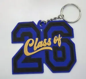 Class of 2026 Keychain Customizable Graduation Gift for Seniors Personalized School Year Keepsake Tassel Charm Accessory with Double Ring Color