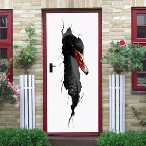 2pcs Stereo Black Swan Wall Sticker Creative Home Decoration Living Room Bedroom Entrance Corridor Background Wall Sticker Self Adhesive Removable Animal Art Decal Modern SimpleWall Decor Collage Self-A