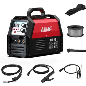 165A MIG welder, four-in-one multifunctional welding machine, with wire-feed MIG/ gas MIG/ liftIG/ manual arc welding, LED digital display and synergistic control, dual voltage 110V/220V MIG-165DS (The product details page includes measurements)