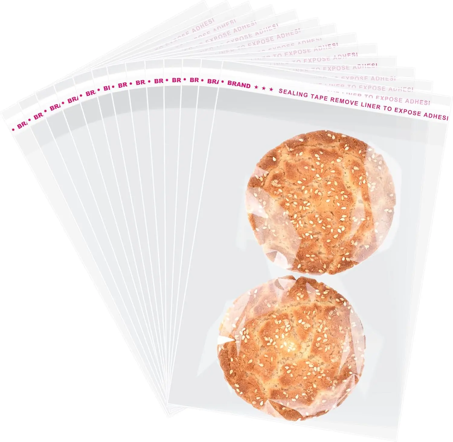 300 count Clear Cellophane Bags 5x7 Inches, Self Sealing Packaging Bags for Cookies, Candy, Gifts, Favors, Bakery Supplies, Cookie Bag for  Chip Cookies, Brownies, and More