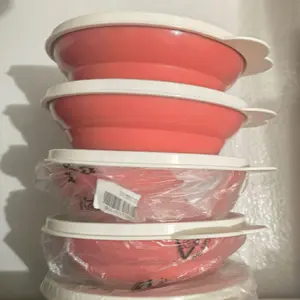 Tupperware Cereal Bowls Set of 5 Rose Pink for Breakfast