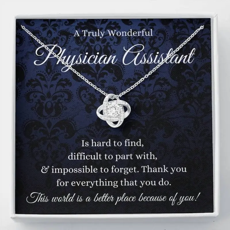 A Truly Wonderful Physician Assistant Love Knot Necklace, PA Gifts, Physician Assistant Graduation Gift, Physician Assistant Student Medical Assistant, White Love Knot Necklace Christmas Gifts, Jewelry Gifts, Birthday Gifts