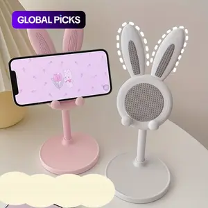 Cute Rabbit Design Phone Holder, Universal Smartphone Holder, Adjustable-Height Phone Stand, Desktop Cellphone Holder Stand for Home Office, Phone Accessories, Mobile Mount #GLOBAL PICKS