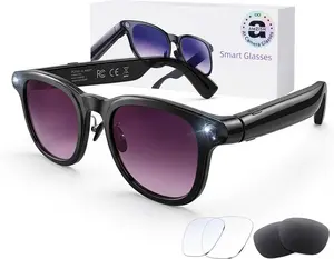 AI Smart Glasses with Camera, 8MP HD Bluetooth Camera Glasses, 1080P Video Recording Sunglasses for Women Men, Real Time Translation, Voice Assistant, Open-Ear Audio for Travel, Work Vlog (3 Lenses) AMZISH