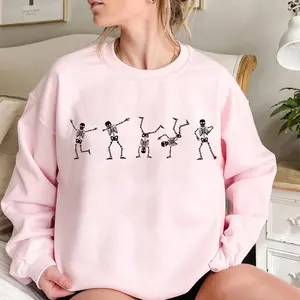 Dancing Skeleton Sweatshirt, Funny Halloween Skeleton Sweatshirt, Fall Sweater, Fits Every Occasion, Casual Style, Cool Colors