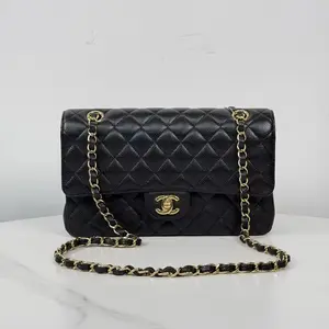Pre-owned CHANEL Classic Flap Medium Black Caviar Leather Gold Hardware