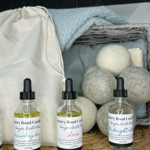6 Pack Wool Dryer Balls with your choice of Scented Oil