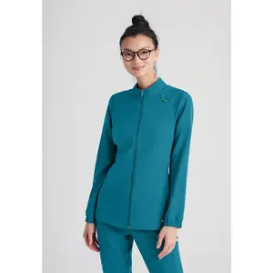 Grey's Anatomy Evolve Stretch Virtue Banded Stand-Up Collar Warm-Up Scrub Jacket