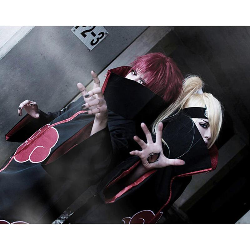 Naruto Akatsuki Cosplay Costume Set - Cloak, Headband & Accessories