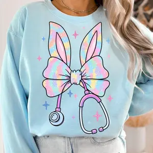 Nurse Easter Shirt, Easter Bunny Nurse Coquette Sweatshirt, Bunny Ears Tee, Nurse Life Retro Graphic, Happy Easter Gift