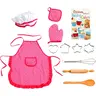 Toddler Cooking Apron for Girls, Cooking and Baking Set for Little Girls, Toddler Chef Outfit Chef Costume Kids Chef Hat and Apron 3-5 Pretend Play