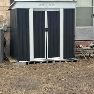 6x4ft Outdoor Metal Storage Shed Waterproof Garden Shed with Lockable Door,  Vents, Tool Metal Storage for Patio Furniture Lawnmower