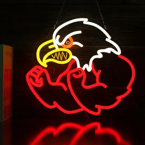 Angry Eagle Neon Sign, Adjustable USB Powered Bald Eagle LED Neon Light, Garage, Man Cave, Bar, Bedroom Wall Decor, Fun Gift for Men