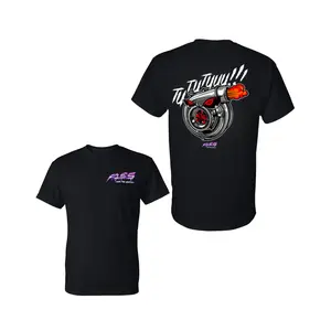 [Graphic T-Shirt] 100% Cotton - FASS Turbo T-Shirt, Evil Turbo with Flames and Boost Text 2 Sides Graphic Tee, Soft Cotton Blend Shirt, Streetwear Automotive Apparel for Men and Women, Gift for Diesel and Car Enthusiasts