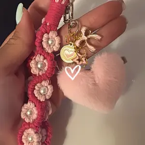Macramé Wristlet Keychain with Charms - Fashion Accessory purse wristlets