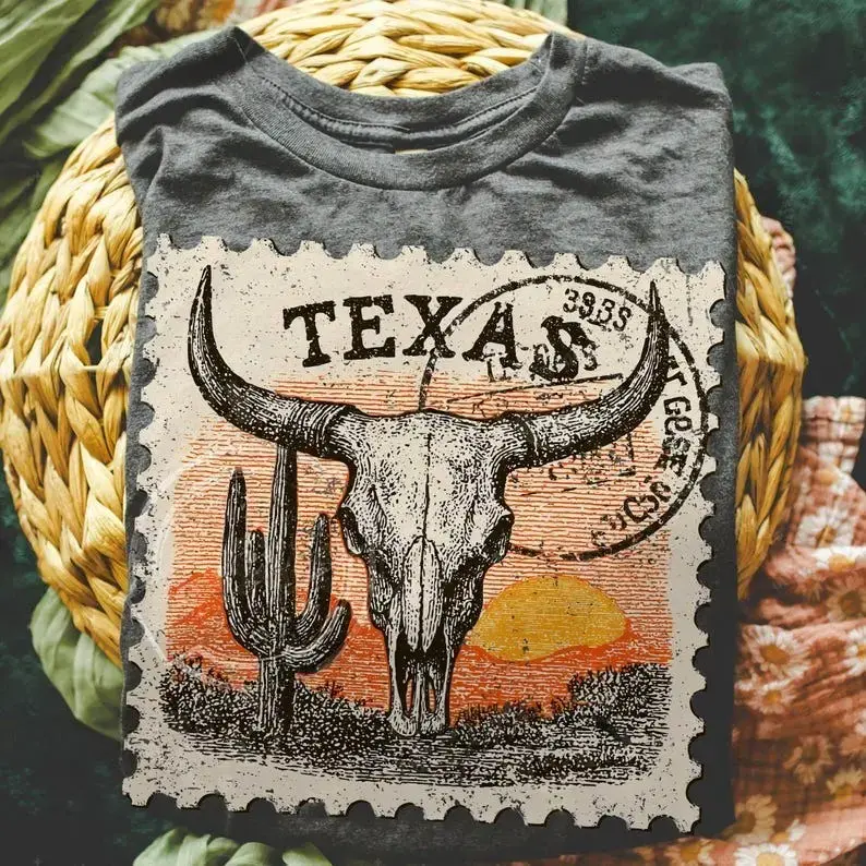 Comfort Colors Southwest Texas Stamp T-Shirt, Vintage Western Graphic Tee, Retro Desert Style Shirt, Southern Aesthetic Top