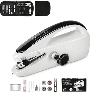 Mini Hand Held Sewing Machine, 2-Speed with Fast Sewing, Two Power Supply for Sewing Clothes, Fabric, DIY Home Machine for Beginners, Adults (with Storage Bag)