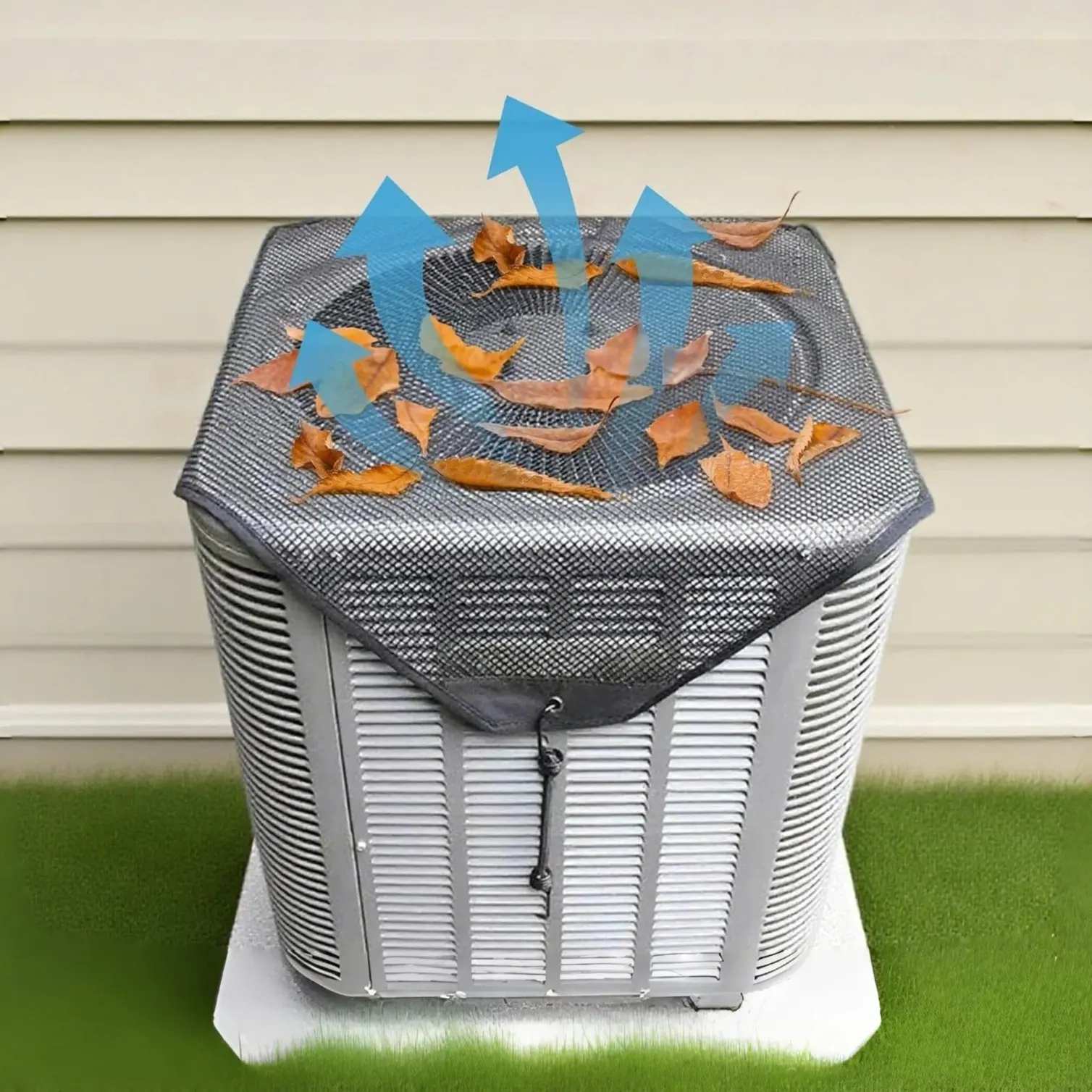 Outdoor Air Conditioner Cover (28"x28") - Lightweight Modern Universal Outside Unit Defender, Flexible All-Season PVC Mesh Ventilated Protective Cover, Antifall Dustproof Home Care Supplies, Antifall Dust Covers