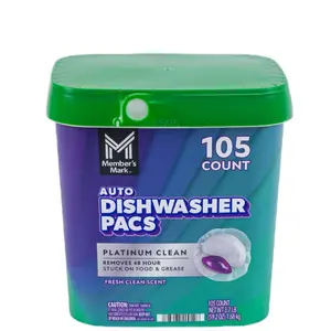Platinum Clean Automatic Dishwasher Pacs, Fresh Clean, 105 ct - Household Cleaning Supplies Bucket