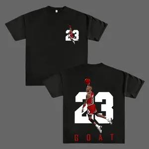 Number 23 Jumpman Tribute T-Shirt Clean Retro Basketball Tee with Iconic Dunk Pose and Bold Typography for Hoopers & Fans graphic tees men funny shirts,t-shirt good graphic tees Cotton Menswear