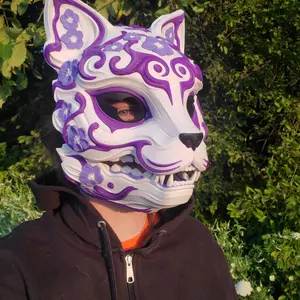 3D Printed Multi Color Articulating Kitsune Mask 3D Printed Multi Color Articulating Kitsune Mask