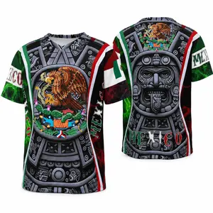 ⚽️Men's 2026 Mexico Soccer Jerseys, Mexican Soccer Jersey, Jerseys De Mexico, Mexican Aztec Calenda Graphic Retro Football Jersey