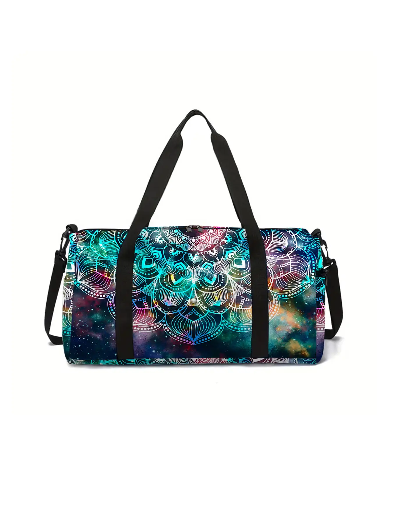 Large-capacity travel duffel bag with mandala pattern printing, portable storage bag, Travel Bags