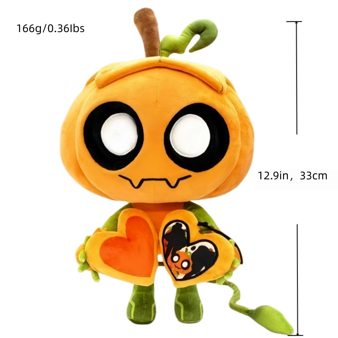 Dandy's World Pumpkin Plush - 13" Large Halloween Plushie with Heart Accessory, Soft Stuffed Animal Toy, Perfect Spooky Season & Fall Gift for Roblox Fans，stuffed animals