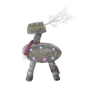Northlight 23.5" Brown and White LED Lighted Reindeer Decor