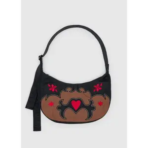 Medium Nylon Crescent Bag - Western Appliqué